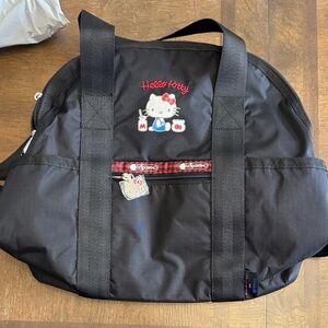 LeSportsac Hello Kitty Black and Red Nylon Duffel